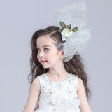 Maxbell Kids Flowers Bowknot Knot Veil Hair Clips Hairband Wedding Girls Deocr