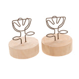 Maxbell 10pcs Cute Mini Flower Photo/Memo/Note Clip Stand Table Number Menu Card Holder