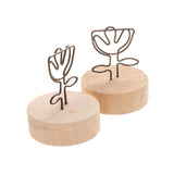 Maxbell 10pcs Cute Mini Flower Photo/Memo/Note Clip Stand Table Number Menu Card Holder