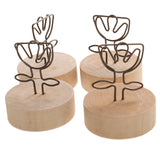 Maxbell 10pcs Cute Mini Flower Photo/Memo/Note Clip Stand Table Number Menu Card Holder