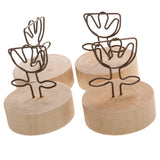 Maxbell 10pcs Cute Mini Flower Photo/Memo/Note Clip Stand Table Number Menu Card Holder