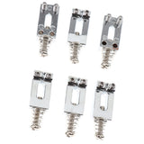 Maxbell 6x Chrome Rectanguler Flat Saddles Electric Guitar Strat Tremolo Trem Bridge Roller Bridge Tremolo Saddles