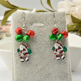 Maxbell Christmas Party Ornaments Gifts Drop Dangle Ear Stud Earrings Santa Bell Earrings