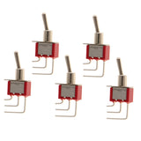 Maxbell 5pcs Red On/On Mini Toggle Switch 3 PIN SPDT Right Angle Length 39mm