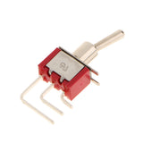 Maxbell 5pcs Red On/On Mini Toggle Switch 3 PIN SPDT Right Angle Length 39mm