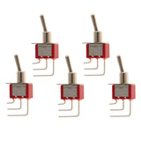 Maxbell 5pcs Red On/On Mini Toggle Switch 3 PIN SPDT Right Angle Length 39mm