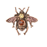 Maxbell Vintage Red Bronze Plated Women Men Crystal Honey Bee Brooch Pin Jewelry