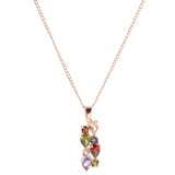 Maxbell Charming Womens Teardrop Multi-Colored Bar Necklace Fashion Jewelry Xmas New Year Gift