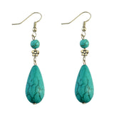 Maxbell Boho Vintage Ethnic Turquoise Water Drop Pendant Earrings Drop Earrings for Women Party