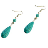 Maxbell Boho Vintage Ethnic Turquoise Water Drop Pendant Earrings Drop Earrings for Women Party