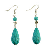 Maxbell Boho Vintage Ethnic Turquoise Water Drop Pendant Earrings Drop Earrings for Women Party
