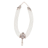 Maxbell Fashion Elegant Multi Layer Chain Choker Elegant Faux Pearl Necklace Pendant for Women