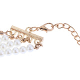 Maxbell Fashion Elegant Multi Layer Chain Choker Elegant Faux Pearl Necklace Pendant for Women