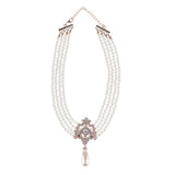 Maxbell Fashion Elegant Multi Layer Chain Choker Elegant Faux Pearl Necklace Pendant for Women