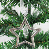 Maxbell Silver Crystal Star Home Party Ornament Xmas Tree Phone Hanging Decor Gift