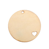 Maxbell Pack of 10 Round Wood Shapes Charms for DIY Woodcrafts