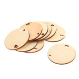 Maxbell Pack of 10 Round Wood Shapes Charms for DIY Woodcrafts