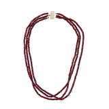 Maxbell Stylish Unique 3x4mm Natural Ruby Faceted Gemstone Beads Statement Necklace 3 Strands