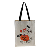 Maxbell Women Girls Cute Pumpkin and Ghost Print Handbag Cotton Canvas Tote Bags