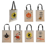 Maxbell Women Girls Cute Pumpkin and Ghost Print Handbag Cotton Canvas Tote Bags