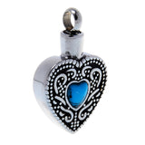 Maxbell Cremation Jewelry Artifical Blue Turquoise Heart Memorial Ash Holder Keepsake Urn Necklace Pendant