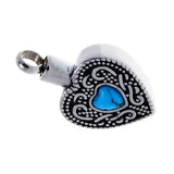 Maxbell Cremation Jewelry Artifical Blue Turquoise Heart Memorial Ash Holder Keepsake Urn Necklace Pendant