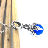 Maxbell Creative Rotate Dragon Claw Hold Blue Crystal Ball Biker Gothic Pendant Gift Fashion Jewelry