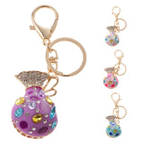 Maxbell Opal Money Purse Keychain Keyring Bag Car Charm Key Chain Ring Pendant Gifts White