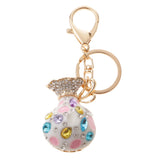 Maxbell Opal Money Purse Keychain Keyring Bag Car Charm Key Chain Ring Pendant Gifts White