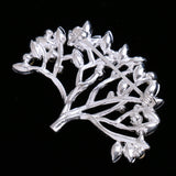 Maxbell Clear Crystal Trees Leaves Brooch Pins Wedding Bride Groom Fashion Accessory