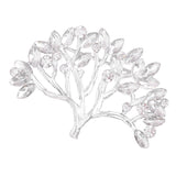 Maxbell Clear Crystal Trees Leaves Brooch Pins Wedding Bride Groom Fashion Accessory