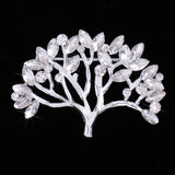 Maxbell Clear Crystal Trees Leaves Brooch Pins Wedding Bride Groom Fashion Accessory