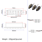 Maxbell 3pc Hand Wound Single Coil Pickups Set for ST SQ Electric Guitar Replacement