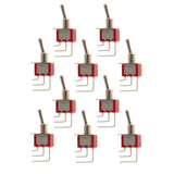 Maxbell 10pcs Red On/On Mini Toggle Switch 3 PIN SPDT Right Angle Length 39mm