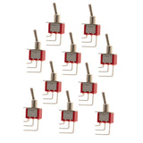 Maxbell 10pcs Red On/On Mini Toggle Switch 3 PIN SPDT Right Angle Length 39mm