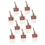 Maxbell 10pcs Red On/On Mini Toggle Switch 3 PIN SPDT Right Angle Length 39mm