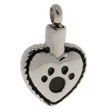 Maxbell Fashion Memorial Dog Paw Heart Cremation Pendant Urn Pet Ash Holder