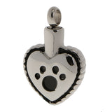 Maxbell Fashion Memorial Dog Paw Heart Cremation Pendant Urn Pet Ash Holder