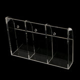 Maxbell 4mm 3Grids Acrylic Druble TV Remote Control Holder Wall Mount Storage Box