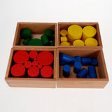 Maxbell Beechwood Montessori 4 Sets Knobless Cylinders Kids Childrens Educational Toy