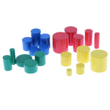 Maxbell Beechwood Montessori Knobless Cylinders Blocks Family Set Kids Childrens Early Educational Toys