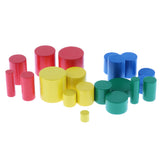 Maxbell Beechwood Montessori Knobless Cylinders Blocks Family Set Kids Childrens Early Educational Toys
