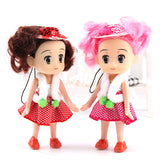 Maxbell 10cm Paillette Hat Girl Charm Doll Cell Phone Strap Woman Accessory Souvenir