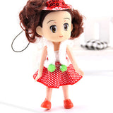 Maxbell 10cm Paillette Hat Girl Charm Doll Cell Phone Strap Woman Accessory Souvenir