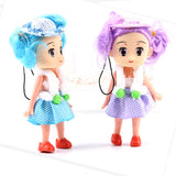 Maxbell 10cm Paillette Hat Girl Charm Doll Cell Phone Strap Woman Accessory Souvenir