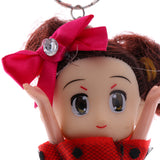 Maxbell Key Chain Split Ring 10cm Polka Dot Bowknot Girl Doll Charm Woman Accessory