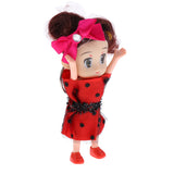 Maxbell Key Chain Split Ring 10cm Polka Dot Bowknot Girl Doll Charm Woman Accessory