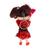 Maxbell Key Chain Split Ring 10cm Polka Dot Bowknot Girl Doll Charm Woman Accessory