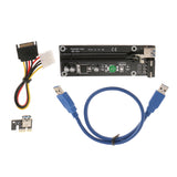 Maxbell USB3.0 PCI-E Express 1x to16x Extender Riser Board Card Adapter Power Cable