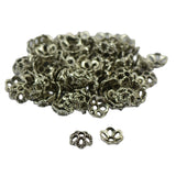 Maxbell Wholesale 100Pcs Tibetan Silver Filigree Lotus Bead Cap Spacers Jewelry DIY Findings